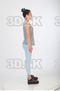 Whole body blue jeans gray woman singlet of Molly 0007